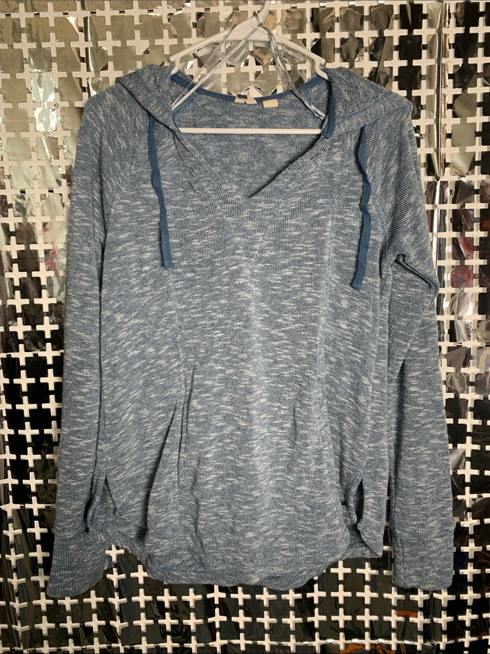 Roxy Blue Heathered Hoodie Sweatshirt